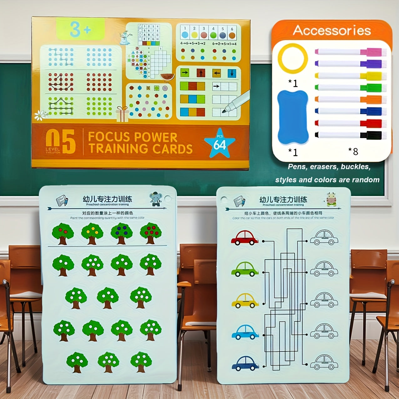 Conjunto de Caderno Mágico Reutilizável com 64 Páginas | Desenvolvimento Cerebral Integral, Controlo da Caneta e Atividades Educativas de Desenho | Aprenda a Escrever com Papel | Páginas Coloridas | Presente para o Regresso às Aulas