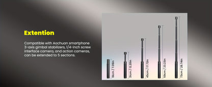 AOCHUAN SmartX Pro Combo 1 - Wireless Phone Gimbal Stabilizer with RGB Light, Extended Rod, and Carrying Case for YouTube & TikTok Video Creation (15 Pro Max Compatible), YouTube Video Stabilizer | Modern Gimbal Design | Comp