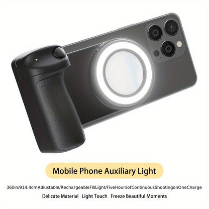 Suporte Magnético para Telemóvel com Luz LED Ajustável