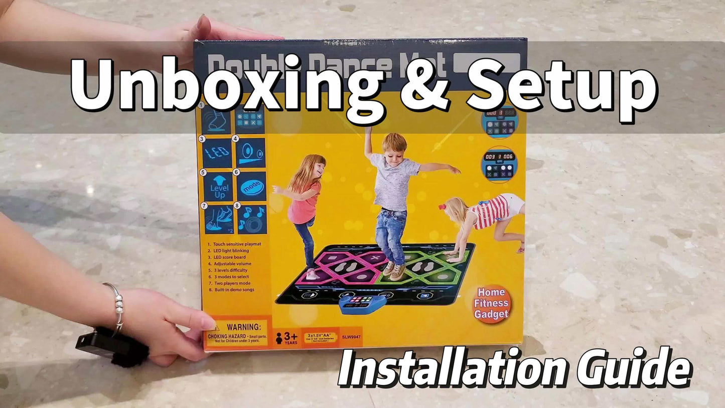 Double dance mat for Youngsters, Dance Mixer Rhythm Step Play Mat, Dance Game Toy Gift for Youngsters Girls Boys, Dance Pad with LED Lights, Adjustable Volume, Built-in Music, 3 Challenge Levels (3-12 Years Old)