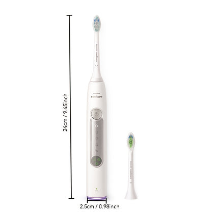 Philips & Sonic Electric Toothbrush with Smart, 5 Cleaning Modes (Clean/Gum Care/Deep Clean/Whitening/Rapid),, 2-Min Timer, Interdental Brush Compatible, White & Purple Dental Care Device (HX5272/03)