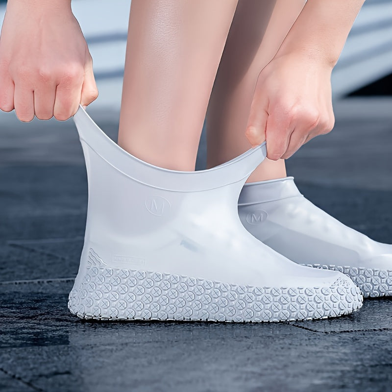 Capas para calçado para senhoras, cavalheiros e estudantes - Capas de silicone reutilizáveis, à prova de pó e antiderrapantes, ideais para a chuva.