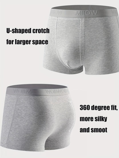 4pcs Dark Grey and Light Grey Men's Underwear