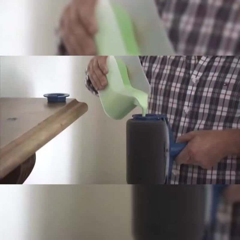 Conjunto de 7 peças de rolos de pintura com cabo - Renovação rápida e fácil de ambientes com tabuleiros à prova de fugas, 2 ferramentas de precisão para arestas, 3 rolos com cabo azul e 2 tabuleiros - perfeito para pintar paredes com acabamento liso.