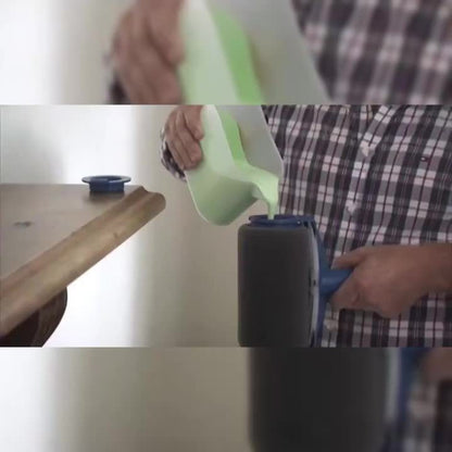 Conjunto de 7 peças de rolos de pintura com cabo - Renovação rápida e fácil de ambientes com tabuleiros à prova de fugas, 2 ferramentas de precisão para arestas, 3 rolos com cabo azul e 2 tabuleiros - perfeito para pintar paredes com acabamento liso.