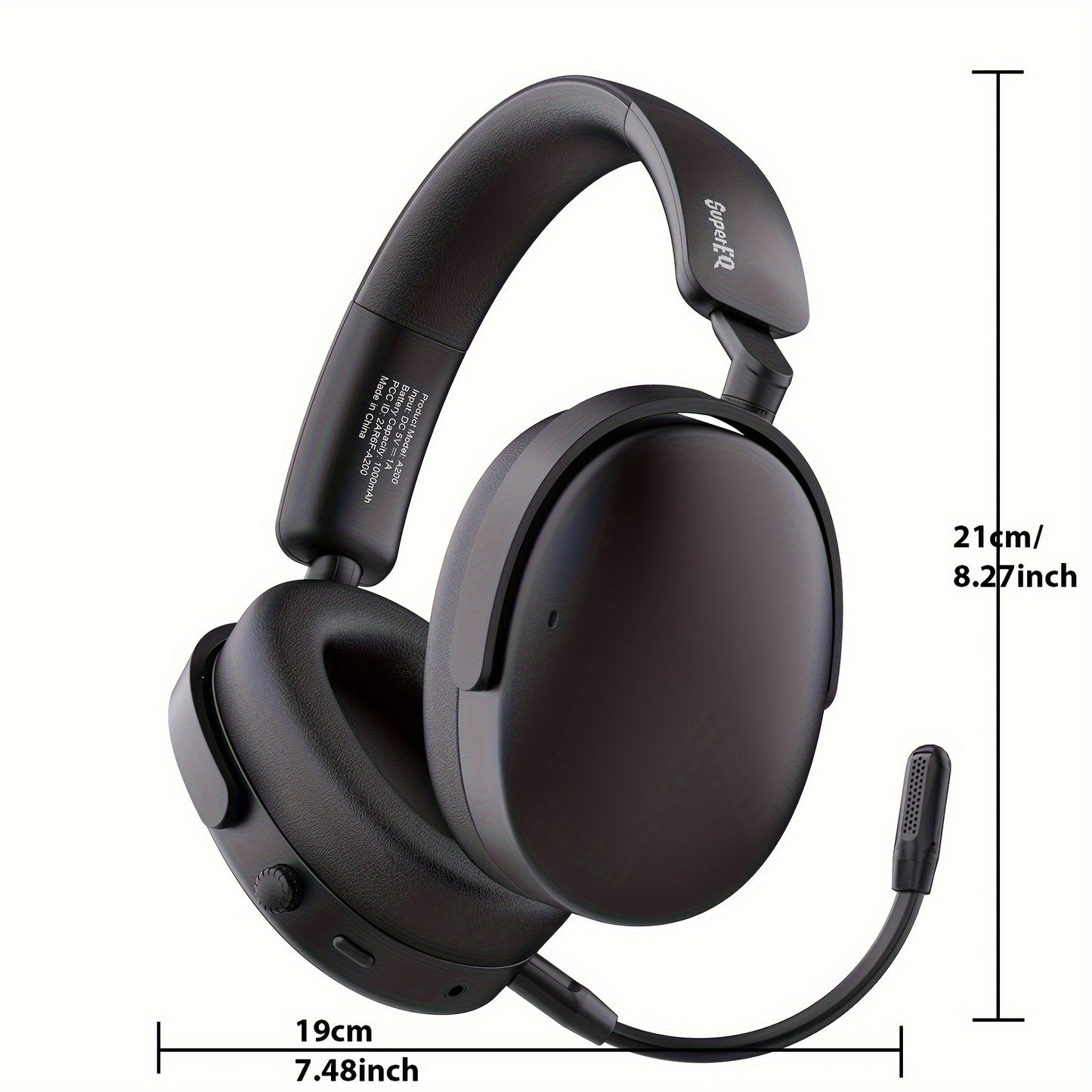 SuperEQ A200 Wireless Wireless 5.4 Headphones Hybrid Active Noise Canceling Over Ear Headset Hi-Res Audio 6-Mic AI ENC 100hrs Playtime APP Control