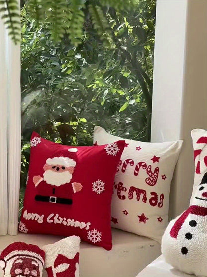 2pcs Red Christmas Pillow Covers with Bows, Sweet Sofa Decor, Girly Style Home Essential, Suitable for Sofa, Living Room, Office Decor, Home Decor, Room Decor Pillow Covers, Cushion Covers, Suitable for Sofa, Living Room, Off
