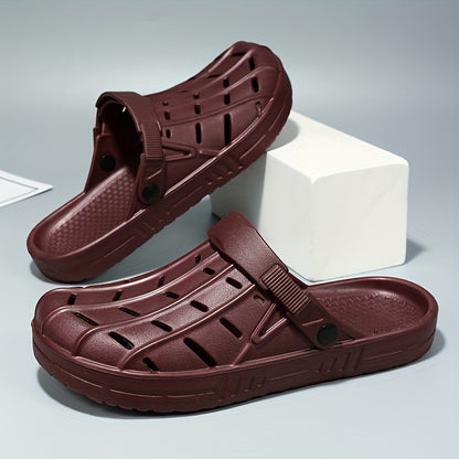 Men's Fashionable Breathable Oversized Clogs - Casual Slip-On Beach & Garden Sandals, EVA Material