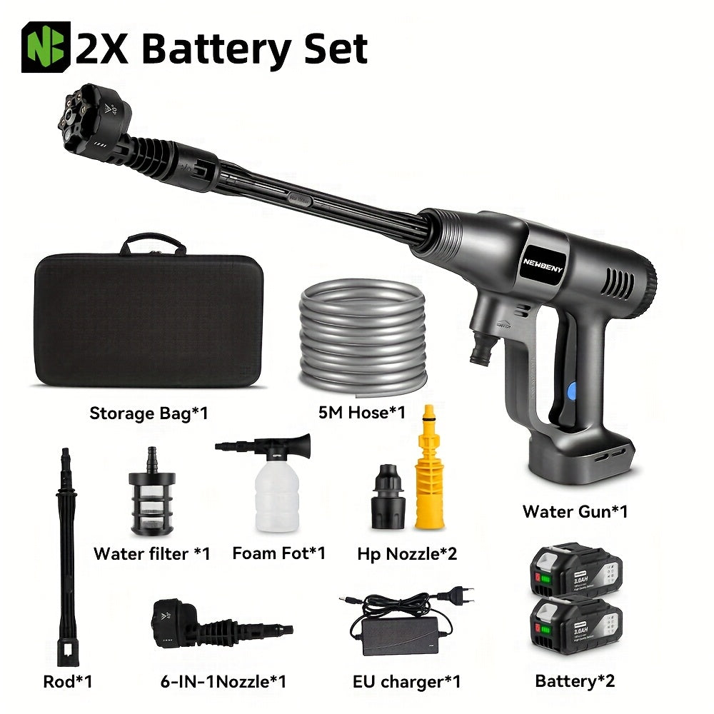 Brushless High Pressure Car Washing Water Gun, 6in 1 Electric Garden Washing Sprayer Cleaning Machine, Suitable for Washing Cars, Washing Floors And Yard Garden Watering, Floor Cleaning Tool, Car Wash Sprayer, Highpressure Wa