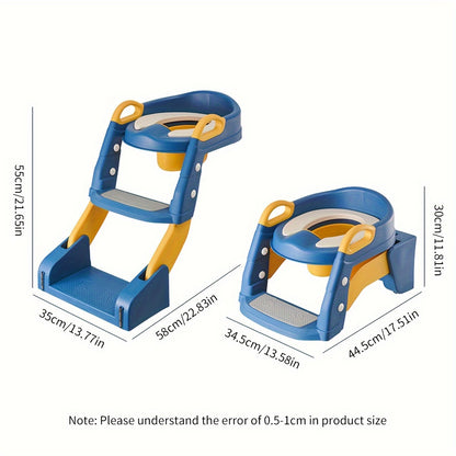 Assento de treino para desfralde, cadeira de bacio ajustável com escada resistente e antiderrapante, pegas e protetor contra salpicos.