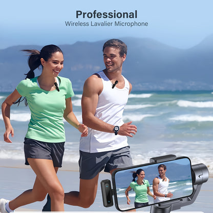 HITOZON Professional Wireless Wireless Lavalier Microphone with Noise Canceling, Plug & Play -C Receiver, Clip-On Mic for Streaming, Vlogging, Podcasting, Smartphones/Tablets, - (Compatible with iPhone/)