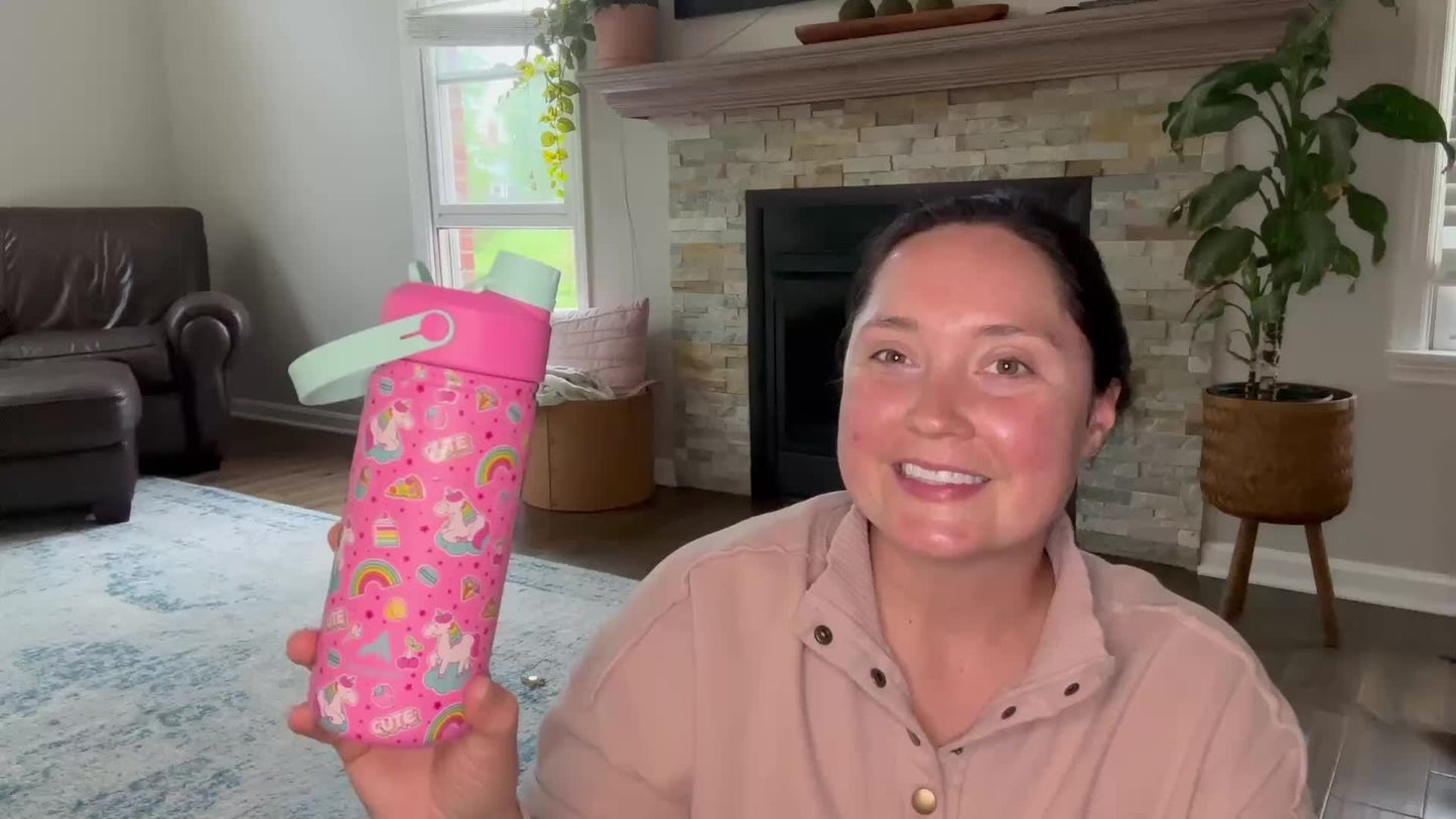 18oz POWCAN Unicorn & Rainbow Design Insulated Water Bottle - Non-Slip, Stainless Steel, Perfect for Valentine'S Day, Easter, Mother'S Day, Independence Day, Valentine'S Day Gift|Playful Design|Durable Build, Unicorn Accessor