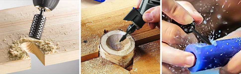 Conjunto de 5/10 brocas para entalhe em madeira, 1/4" (6 mm), broca rotativa para entalhe, ferramenta para trabalhos em madeira DIY, ferramenta elétrica para gravação, polimento e desbaste.