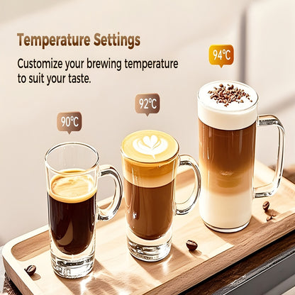 Máquina de café expresso CAFELFFE com vaporizador e espumador de leite, bomba de pressão de 20 bar, ecrã LCD sensível ao toque para o barista em casa ou para preparar latte e cappuccino.