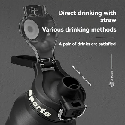 NRMEI Stainless Steel Water Bottle - 12-Hour Heat Retention, 24-Hour Cold Retention, Leak-Proof & BPA-Free with Portable Handle and Dual Drinking Cups, Perfect for Outdoor Cycling, Camping, Hiking, Valentine's Day, Mother's D