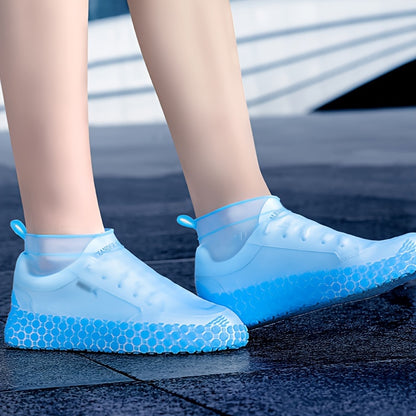 Capas para calçado para senhoras, cavalheiros e estudantes - Capas de silicone reutilizáveis, à prova de pó e antiderrapantes, ideais para a chuva.