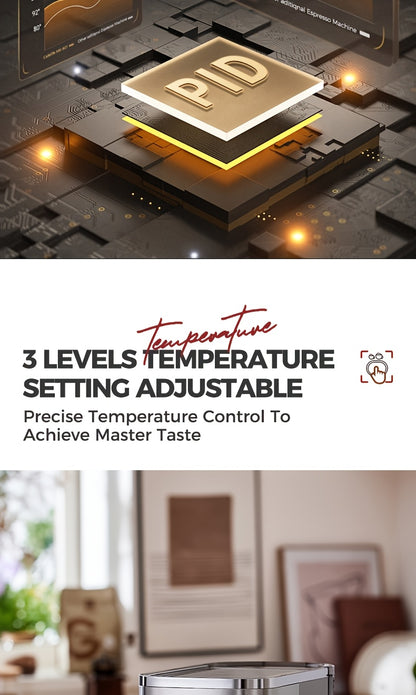 CAFELFFE Semi-Automatic Espresso Machine MK801 with Automatic Milk Frothing System, One-Touch Operation for Espresso, Latte & Cappuccino, 20BAR High Pressure, 1.3L Water Tank & 0.7L Milk Tank, Self-Cleaning Function, 1350W Po