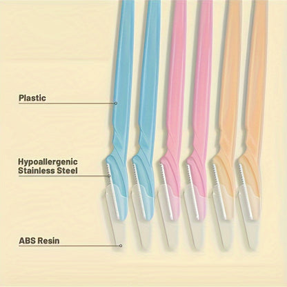 3-24pcs Eyebrow Razor Shaper Set, Facial Hair Remover Trimmer Grooming Kit for Women And Men, Stainless Steel, Non-Electric, No Battery Needed, with Various Colors for Versatility