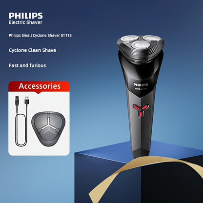 Philips 's Electric Shaver Series 1000 (S1113) - Wet/Dry IPX7 Waterproof, 30-45 Min Runtime, USB- Shaver with 1-Hour Charge, 3D Floating Blade & ContourFlex System, One-Touch Clean,