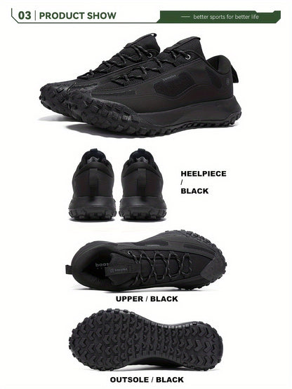 Sapatilhas de caminhada e trail para homem BAASPLOA para todas as estações - Sapatilhas casuais com atacadores, topo em tecido resistente, interior respirável, sola antiderrapante em MD, de cano baixo, ideal para as atividades de lazer diárias.