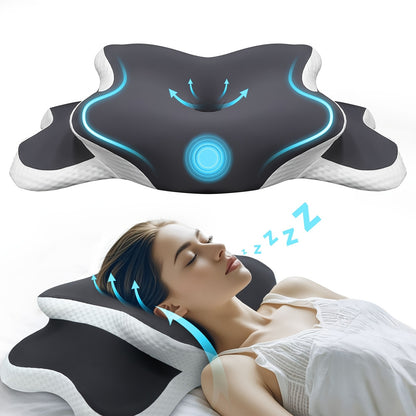 Neck Pillow for Sleep, Cooling Side Sleeping Pillow for Neck Support, Comfortable Soft Contour Pillow, Back Abdomen Sleeping Bed Pillow