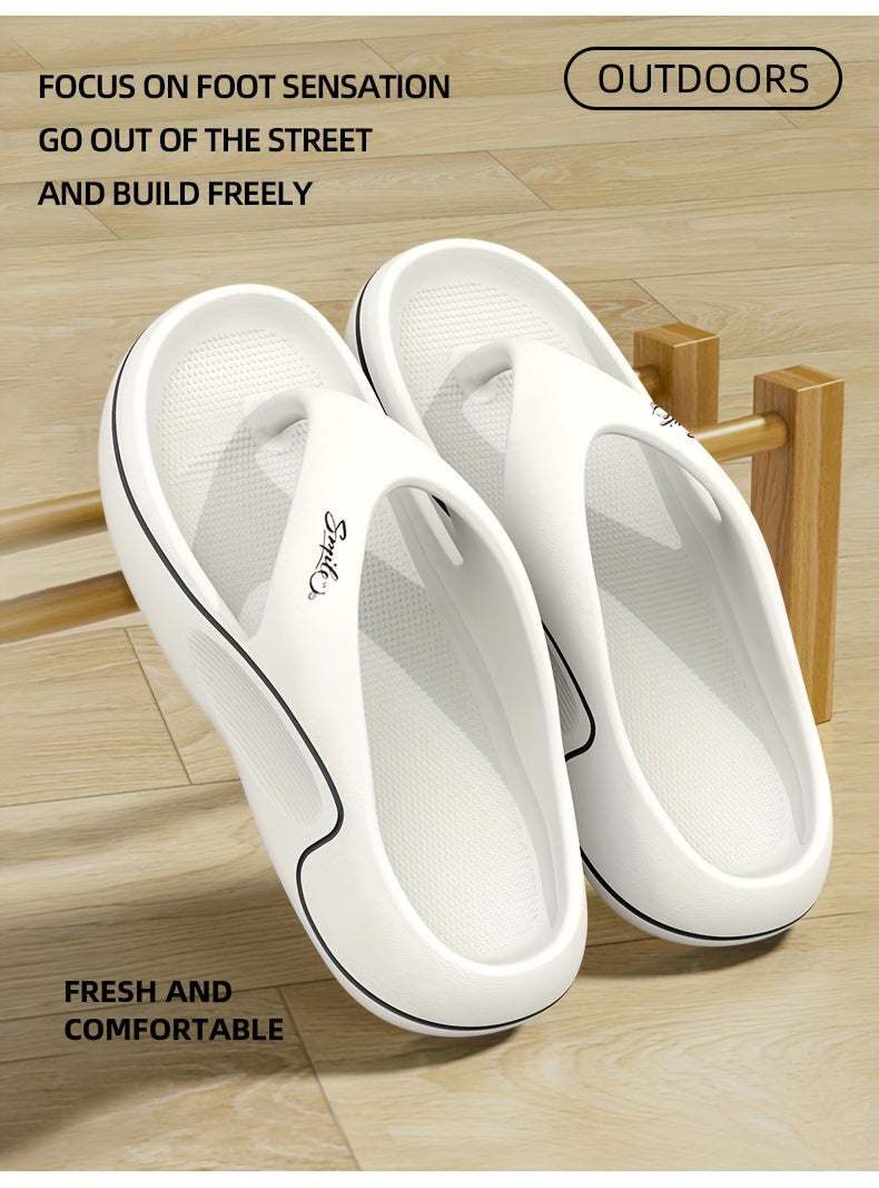 Non-Slip Slip-On Slippers - Heavy-Duty Cushioned EVA Indoor/Outdoor House Shoes, Anti-Slip Sole for Bathroom, Pool, Gym, Patio - Lightweight & Easy-Clean Unisex Adult Slippers (Black) - Ideal for Home, Hotel, Spa Use