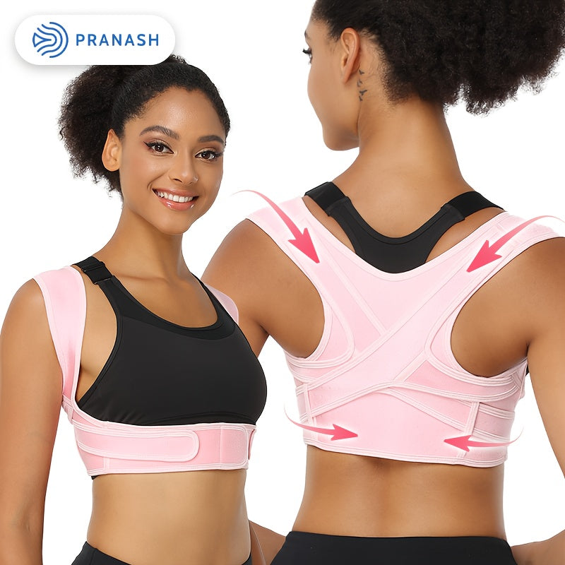 Adjustable Posture Brace with Thoracic Lumbar Support - Back, Hunchback & Round Shoulder, Comfortable Body Support Belt for &, Ideal for Scoliosis, Osteoporosis (Black)