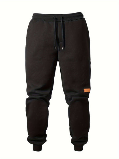3pcs Men's Casual Athletic Joggers - Durable, Versatile & Warm Polyester Sweatpants with Drawstring Waist, Machine Washable - Black, Dark Gray, Navy Blue