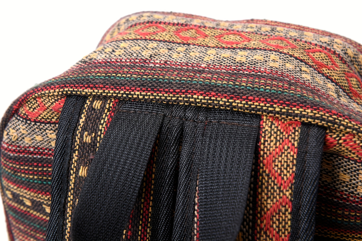 2025 vintage style backpack with adjustable straps, multiple compartments in brown, red, blue, and gray, large capacity travel and vacation backpack, travel backpack