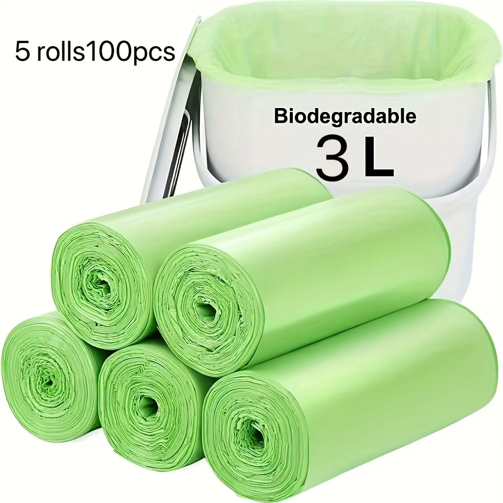 5 rolos com 100 sacos de lixo cada, capacidade de 9,99L (45,01 x 50,01 cm) - Alta qualidade, à prova de fugas, multiusos para casa, cozinha, escritório, escola, exterior e casa de banho - Sacos de lixo descartáveis ​​de plástico ecológicos.