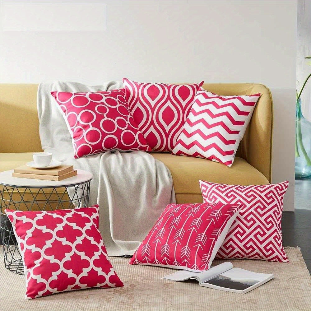 Set of 6pcs, linen blend pillow cover, sofa cushion cover, 45 x 45cm,17.71x17.71inch, six piece set