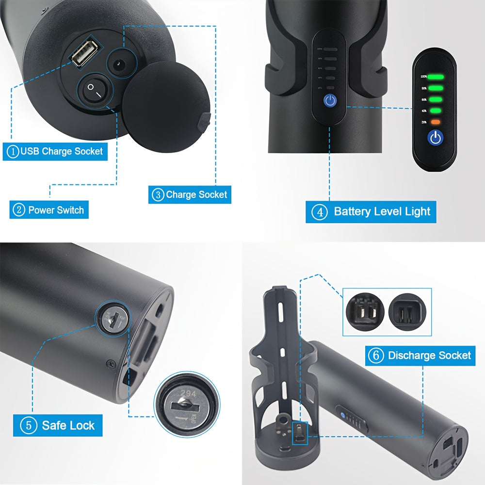 36V 10.5Ah High-Capacity E- Battery with Port & Lock - Compatible with 250W/350W/500W Motors, Bafang BBS01 System, 800-Cycle Life, 5-Year, Lightweight & Durable Aluminum Housing, 20A Fast, Compatible with Front/Rear Wheel Mot