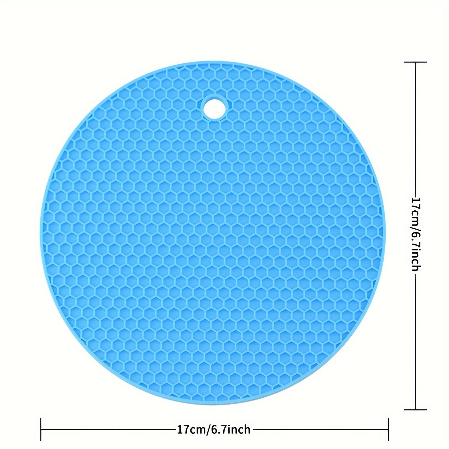 1/4pcs Round Honeycomb Silicone Placemat 17.02 Cm, Heat Insulation Pad, Non-slip Pot Holder, Easy To Clean And High Temperature Resistant Table Mat, Tabletop Protection, Home Kitchen Dining Table Decor