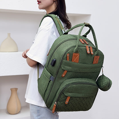 Lamroro Unisex Diaper Bag Backpack - Stylish Changing Bags with Stroller Straps & Pacifier Case, Multifunctional Travel Backpack, Soft Shell Polyester, Zip Closure, Perfect for Showers & Early Years, Diaper Bag for