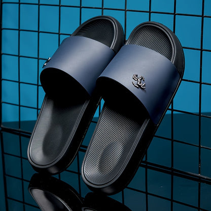 Men's Fashion Slides, Casual Non Slip Slippers, Open Toe Shoes For Indoor Outdoor Beach Shower, Spring And Summer