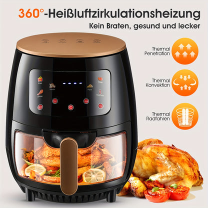 Air Fryer 6.5L 9L 10.5L Oilless 1800W Large Capacity Oven Air Fryers Healthy Cooker With 10 Preset, Visual Cooking Window, Non-Stick Basket, Dishwasher Safe