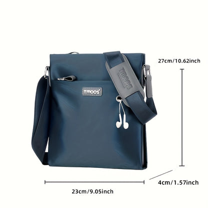 TMOOS Men'S Oxford Fabric Crossbody - Navy & Adjustable Strap, Golden-Tone Hardware, Zipper Closure, Lining, Casual Business Backpack for Everyday Use