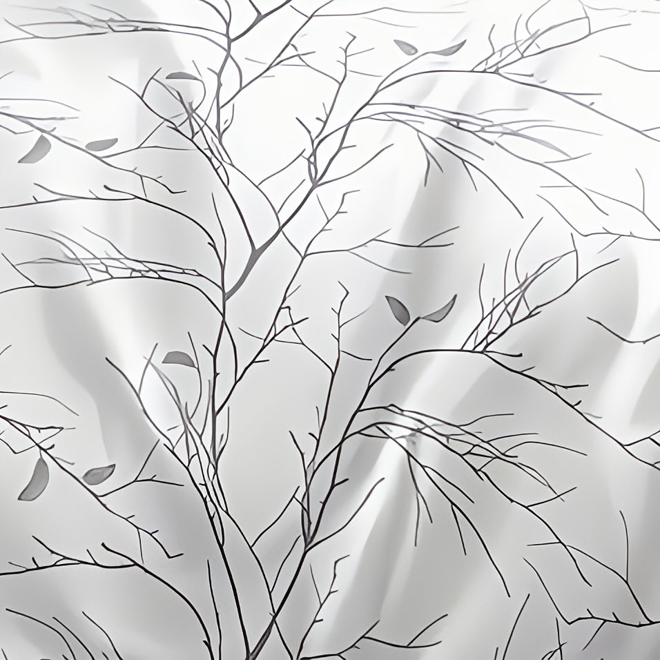 3pcs Solid Color Printed Branch Pattern Duvet Cover Set, Includes 1pc Duvet Cover and 2pcs Pillowcases Without Inserts, Zipper Closure, Machine Washable, Polyester Material - Suitable for Student Dormitory Home Bedroom