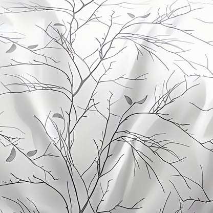 3pcs Solid Color Printed Branch Pattern Duvet Cover Set, Includes 1pc Duvet Cover and 2pcs Pillowcases Without Inserts, Zipper Closure, Machine Washable, Polyester Material - Suitable for Student Dormitory Home Bedroom