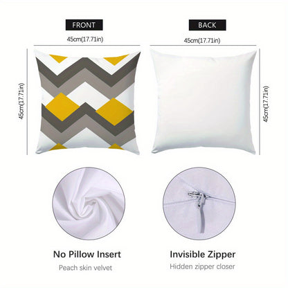 6pcs Modern Geometric & Floral Print Throw Pillow Covers, 44.96cm - Polyester, Machine Washable, Zip Closure - Ideal for Living Room, Bedroom, and Home Decor (Covers Only), Decorative Pillows | Contemporary Style | Zippered P