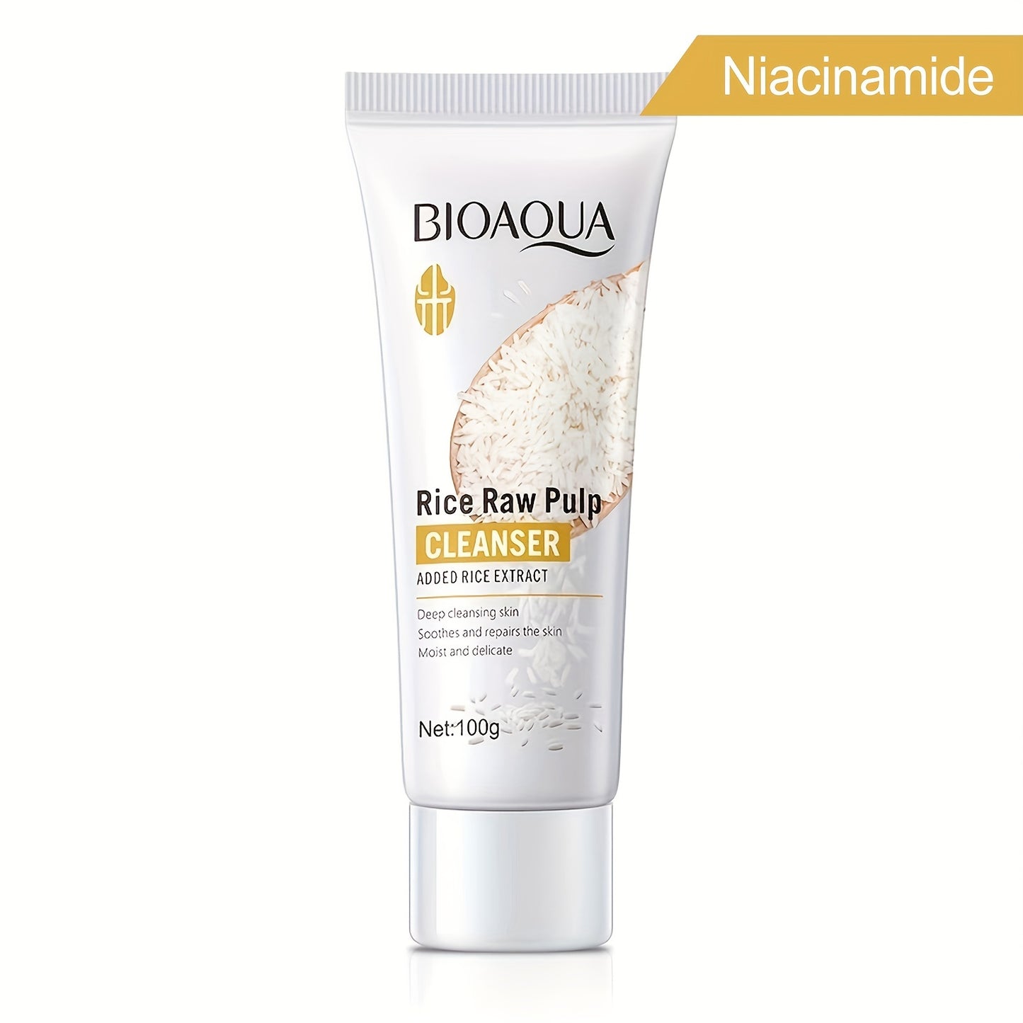 100g Rice Raw Pulp Cleansing Gel, Deep Clean Beautiful Face Wash Care for Delicate Skin for Men And Women Daily Care