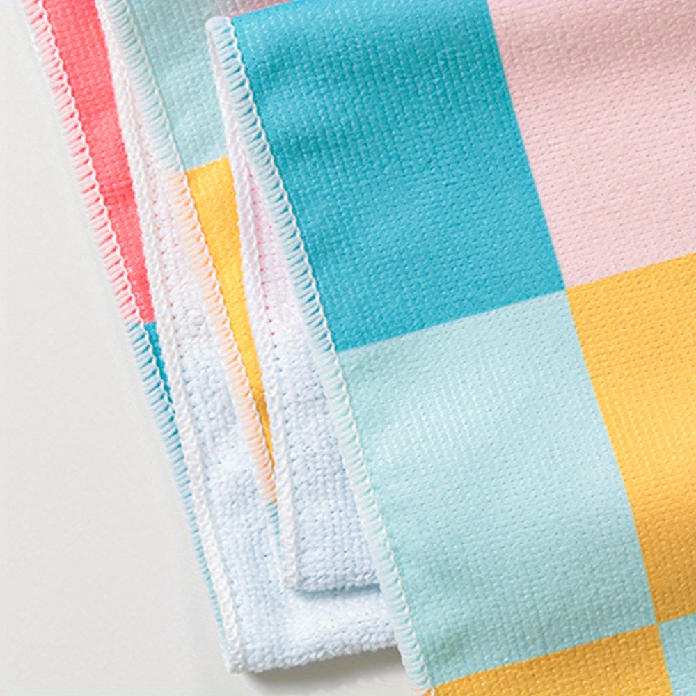 One Extra Large Quick-Dry Beach Towel - Highly Absorbent, Soft, Ideal for Pool, Swimming, Bathing, Traveling & Camping - Floral And Striped Pattern