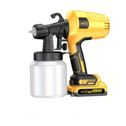 2025 New Model Wireless Paint Sprayer with Cordless High-Pressure Spray Gun - Heavy-Duty Battery-Powered Paint Gun with Ergonomic Grip, Easy-Clean Design & Large Paint Tank for Indoor/Outdoor Walls, Wood, Furniture, DIY Proje