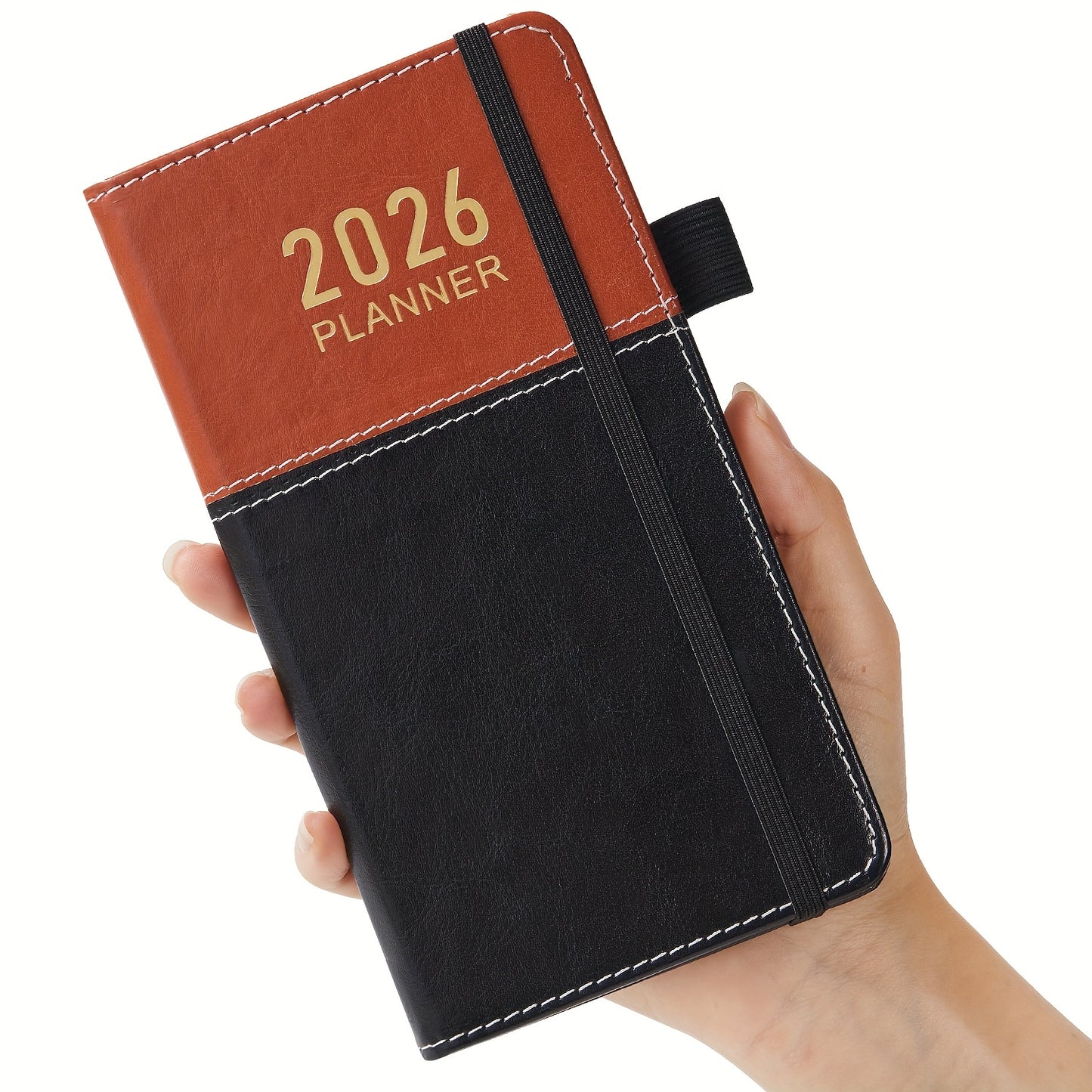 2026 Compact Planner, January 2026-December 2026 Weekly Monthly Calendar in Small Size, Fits in Wallet, 9.65 cm X 17.78 cm, with Elastic Band, Pen Loop, Suitable For School Home Office, Halloween Gift