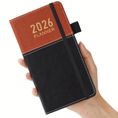 2026 Compact Planner, January 2026-December 2026 Weekly Monthly Calendar in Small Size, Fits in Wallet, 9.65 cm X 17.78 cm, with Elastic Band, Pen Loop, Suitable For School Home Office, Halloween Gift