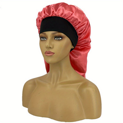 Silky Long Bonnet For Sleeping Solid Color Night Cap For Women Hair Care Tools For Sleeping In Overnight