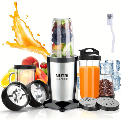 Smoothie Blender, Milkshake And Smoothie Blender, 15pcs Kitchen Personal Blender And Grinder Combo, Single Blender for Making Juice, Baby Food And Nutritional Recipes with Clean Brush
