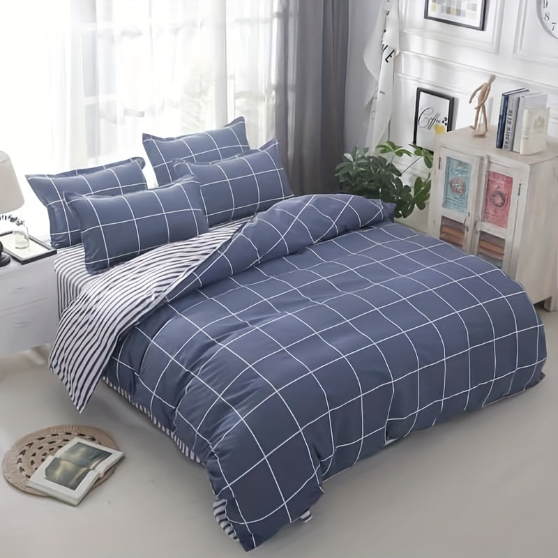 Four Seasons Four-Piece Set of Active Print Fabric, 1pc Quilt Cover Without Quilt Core, 1pc Bed Sheet, 2pcs Pillowcase Without Pillow Core, Comfortable, Soft, Breathable, Active Print Fabric, Suitable for Dormitory, Living Ro