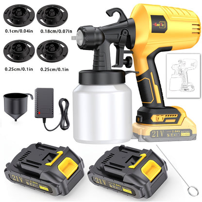 2025 New Model Wireless Paint Sprayer with Cordless High-Pressure Spray Gun - Heavy-Duty Battery-Powered Paint Gun with Ergonomic Grip, Easy-Clean Design & Large Paint Tank for Indoor/Outdoor Walls, Wood, Furniture, DIY Proje