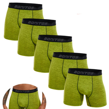 Conjunto de 5 cuecas boxer novas para homem, marca de roupa interior masculina sexy e de alta qualidade, cuecas slip para homem, presente de roupa interior masculina.